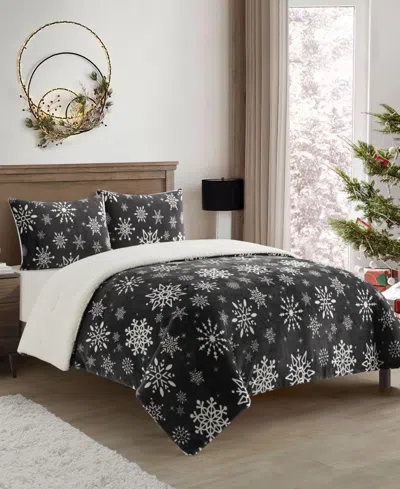 STRATFORD PARK FLAKES SHERPA 3-PC. COMFORTER SET, KING