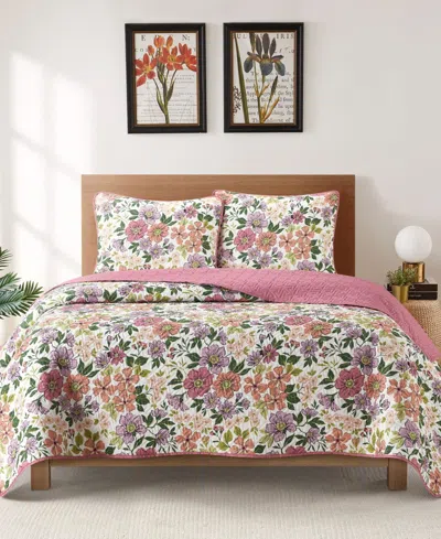 Stratford Park Flora Floral 3-piece Quilt Set, King In Pink