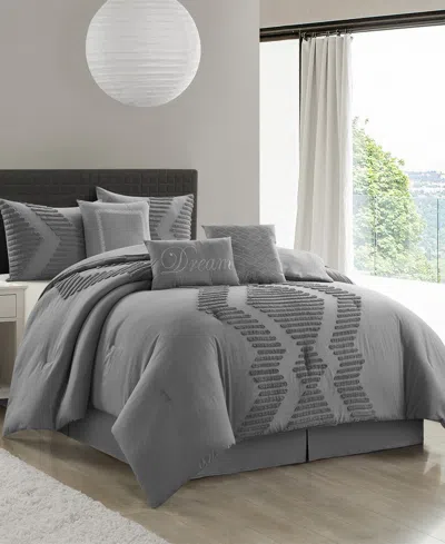 Stratford Park Galatea Tufted Embroidery 7-pc. Comforter Set, California King In Grey