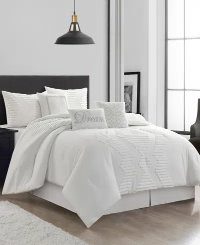 Stratford Park Galatea Tufted Embroidery 7-pc. Comforter Set, King In White