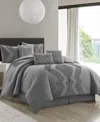 Stratford Park Galatea Tufted Embroidery 7-pc. Comforter Set, California King In Grey
