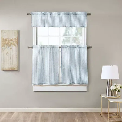 Stratford Park Greta 3-pc. Rod Pocket Window Tier In Blue