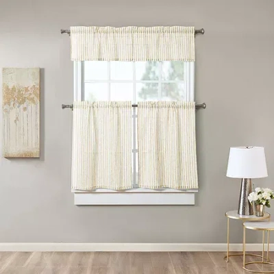 Stratford Park Greta 3-pc. Rod Pocket Window Tier In Sand