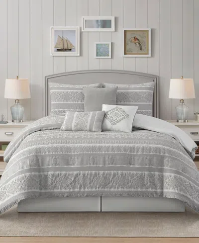 Stratford Park Illusa Floral 7-pc. Comforter Set, California King In Gray