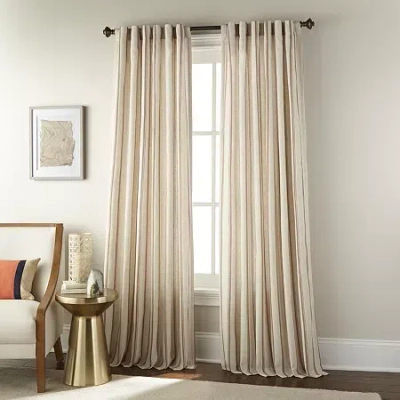 Stratford Park Kanti Rod Pocket Back Tab Light-filtering Single Curtain Panel In Sand