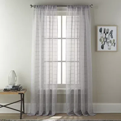 Stratford Park Karina Rod Pocket Sheer Set Of 2 Curtain Panel In Gray