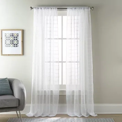 Stratford Park Karina Rod Pocket Sheer Set Of 2 Curtain Panel In White