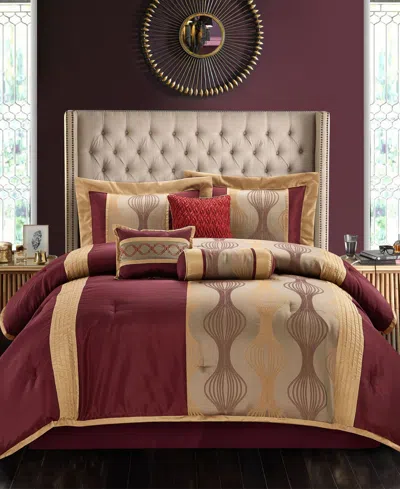 Stratford Park Kath 7-piece Comforter Set, King In Wine