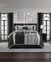 Stratford Park Kath Geometric 15-pc. Comforter Set, California King In Black Silver
