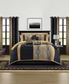 Stratford Park Kath Geometric 15-pc. Comforter Set, California King In Black Gold