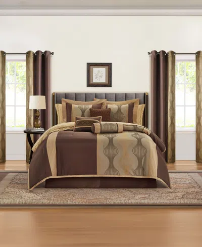 STRATFORD PARK KATH GEOMETRIC 15-PC. COMFORTER SET, QUEEN