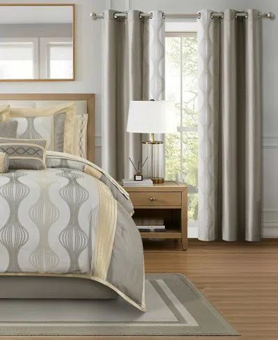 Stratford Park Kath Geometric 15-pc. Comforter Set, King In Gray
