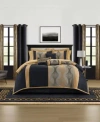 Stratford Park Kath Geometric 15-pc. Comforter Set, California King In Black Silver