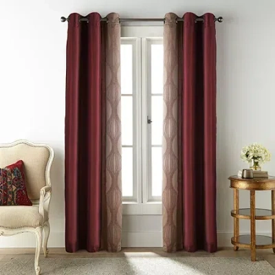 Stratford Park Kath Grommet Top Light-filtering Set Of 2 Curtain Panel In Red