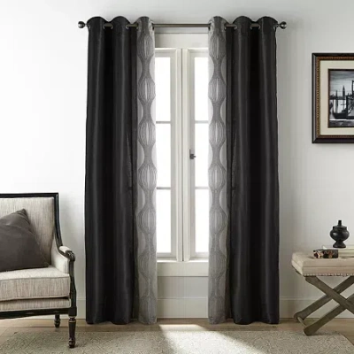 Stratford Park Kath Grommet Top Light-filtering Set Of 2 Curtain Panel In Silver