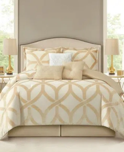 Stratford Park Kira Geometric 7 Piece Comforter Sets In Gold