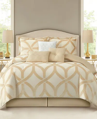 Stratford Park Kira Geometric 7-piece Comforter Set, California King In Gold