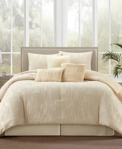 Stratford Park Kyne Geometric 7-pc. Comforter Set, King In Sand