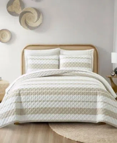 Stratford Park Lenardo Striped 7 Piece Quilt Sets In White