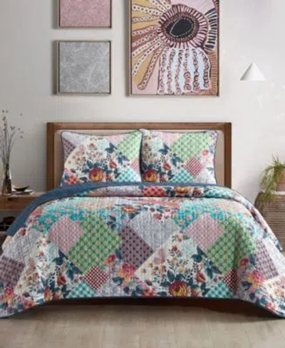 Stratford Park Leslie Floral 3 Piece Quilt Sets In Blue