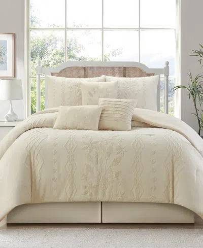 Stratford Park Lexia Leaves 7-pc. Comforter Set, Queen In Sand