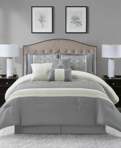 Stratford Park Charley 7-piece Comforter Set, Queen In Grey