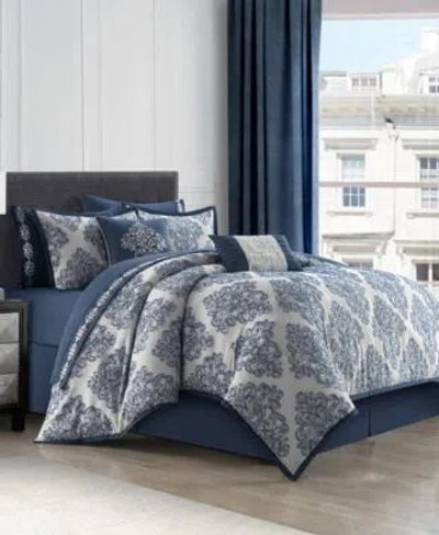 Stratford Park Lubava Clip Jacquard Comforter Sets In Blue