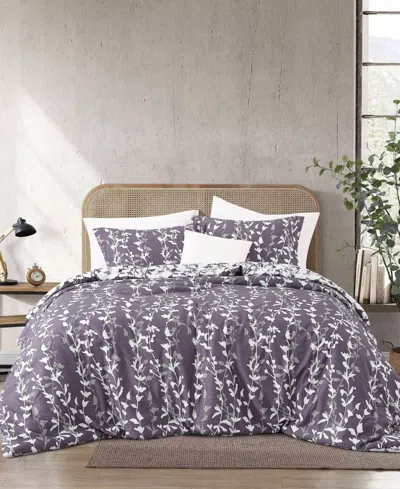 Stratford Park Millie Leaves 3-pc. Comforter Set, Queen In Purple