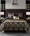 Stratford Park Mollybee Floral 9-pc. Comforter Set, California King In Black Gold