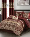 Stratford Park Mollybee Floral 9-pc. Comforter Set, California King In Red Gold