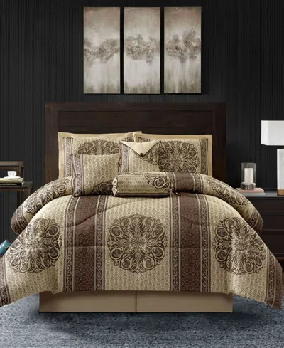 Stratford Park Myhand Medallion 7-pc. Comforter Set, King In Brown