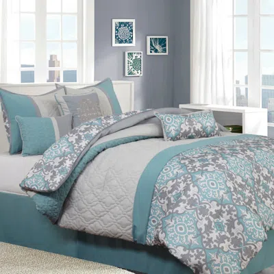 Stratford Park Reina 7 Pc Comforter Set, California King In Aqua