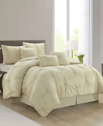 Stratford Park Nargiz Pintuck 7-pc. Comforter Set, California King In Beige