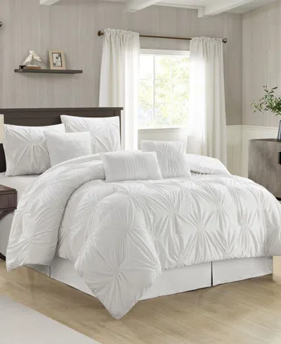 Stratford Park Nargiz Pintuck 7-pc. Comforter Set, California King In White