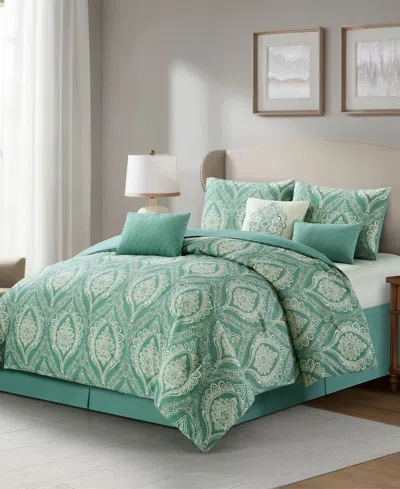 Stratford Park Neriah Medallion 7-pc. Comforter Set, Queen In Sage
