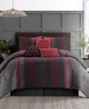 Stratford Park Anthony 7-pc. Comforter Set, Queen In Black Red