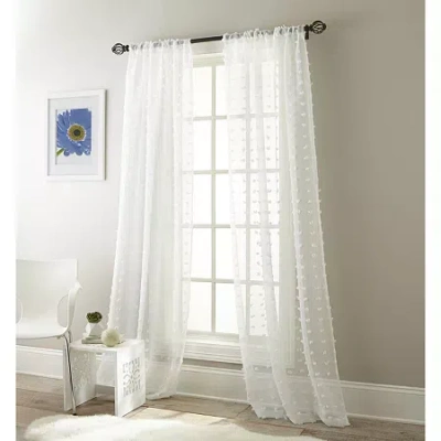 Stratford Park Olimpia Rod Pocket Sheer Set Of 2 Curtain Panel In White