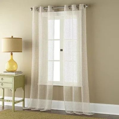 Stratford Park Paulina Grommet Top Sheer Set Of 2 Curtain Panel In Gray