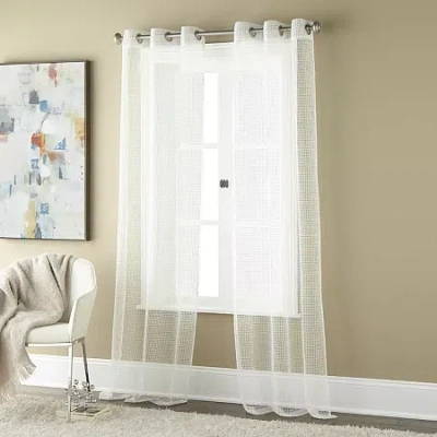 Stratford Park Paulina Grommet Top Sheer Set Of 2 Curtain Panel In White
