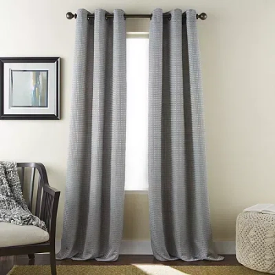 Stratford Park Percy Grommet Top Light-filtering Set Of 2 Curtain Panel In Gray