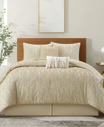 Stratford Park Priya Floral 6-pc. Comforter Set, Queen In Brown