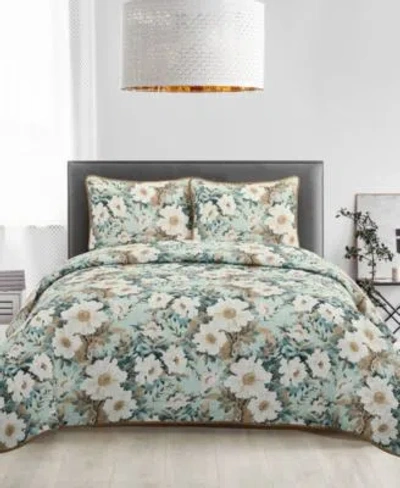 Stratford Park Rosa Floral 3 Piece Quilt Sets In Green