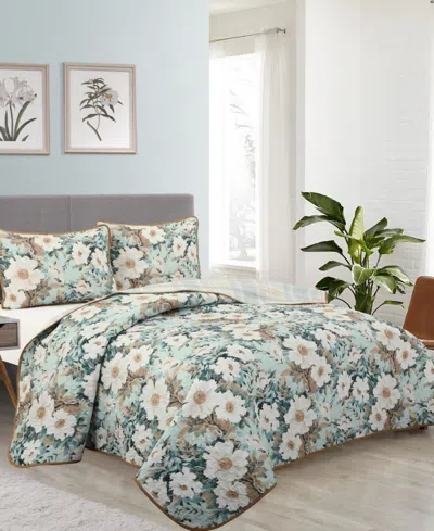 Stratford Park Rosa Floral 3-piece Quilt Set, Queen In Green