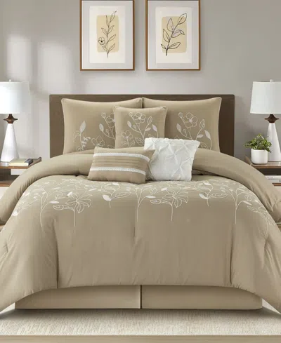 Stratford Park Safina Floral 7-pc. Comforter Set, King In Brown