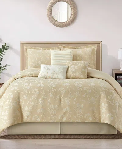 Stratford Park Sahira Floral 7-pc. Comforter Set, California King In Gold