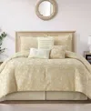 Stratford Park Sahira Floral 7-pc. Comforter Set, King In Gold