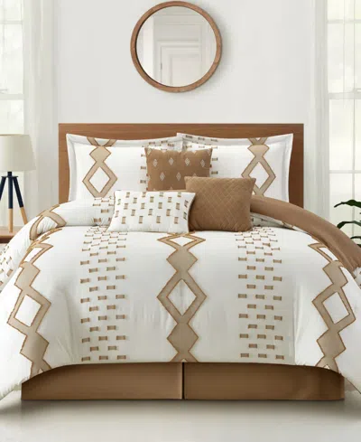 Stratford Park Sanissa Geometric 7-pc. Comforter Set, Queen In Brown