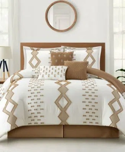 Stratford Park Sanissa Geometric Comforter Sets In White Taupe