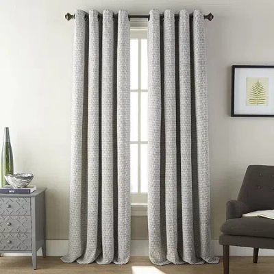 Stratford Park Sarina Grommet Top Blackout Single Curtain Panel In Silver