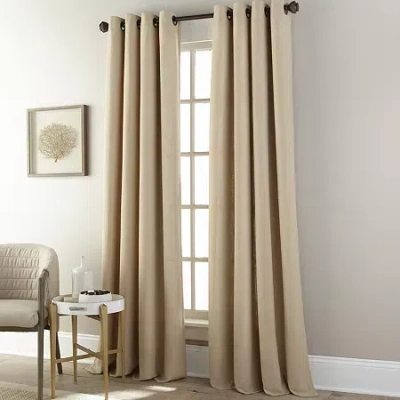 Stratford Park Serena Grommet Top Blackout Single Curtain Panel In Yellow